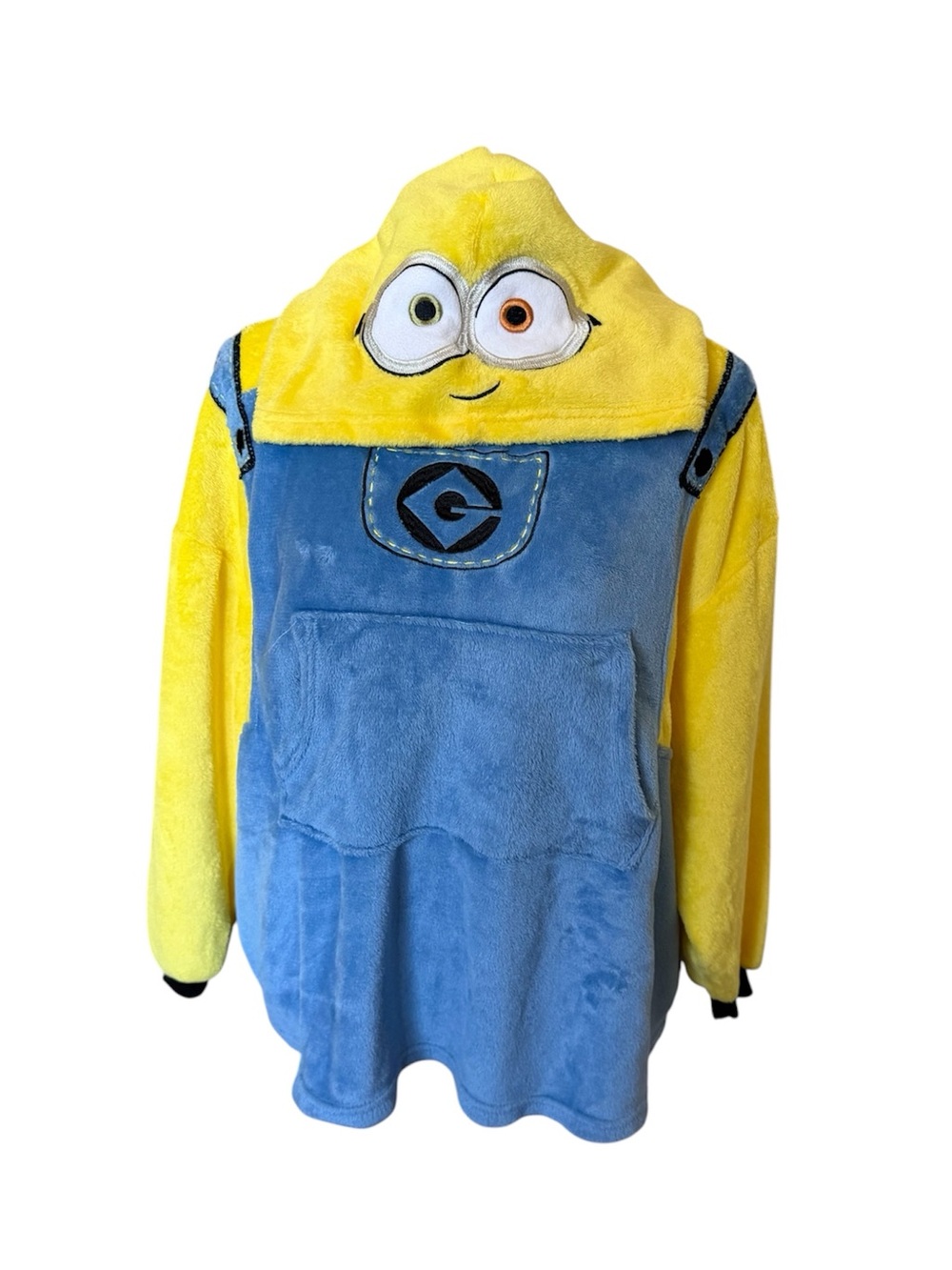 Illumination Minions Plush Oversized Hoodie Costume OSFM Blue Yellow UNISEX